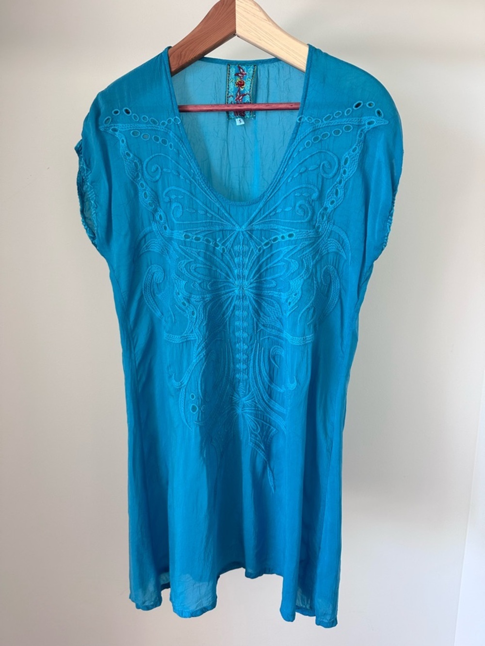 Johnny‎ Was Embroidered Butterfly Tunic Cupra size small